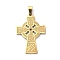 201 Stainless Steel Pendants, Cross Charm, Golden, 38x26x1mm, Hole: 7.5x4mm