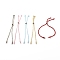 Braided Polyester Cord Bracelet, with 201 Stainless Steel Beads, for Slider Bracelets Making, Mixed Color, 9-7/8 inch(25cm), 2~4mm