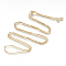 Adjustable Brass Necklace Making, with Cubic Zirconia & Slide Extender Chains, Box Chains, Real 16K Gold Plated, 30.71~31.1 inch(78~79cm)