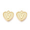 Alloy Pendants, Cadmium Free & Nickel Free & Lead Free, Heart with Letter, Real 18K Gold Plated, Letter.V, 16x15x2mm, Hole: 2mm