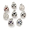 Natural & Synthetic Mixed Gemstone Round Ball Pendants, Rack Plating Platinum Tone Brass Oval Charms, Cadmium Free & Lead Free, 21x16x18mm, Hole: 6.5x5mm