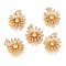 Brass Micro Pave Clear Cubic Zirconia Pendants, Long-Lasting Plated, with Enamel & Jump Rings, Flower, Real 18K Gold Plated, Pink, 18.2x15.7x5.2mm, Hole: 3mm,  jump ring: 5x1mm