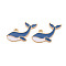 Rack Plating Alloy Pendants, with Enamel, Cadmium Free & Lead Free, Whale, Steel Blue, 14.5x29x2mm, Hole: 1.6mm