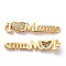 Mother's Day Brass Micro Pave Clear Cubic Zirconia Connector Charms, Cadmium Free & Lead Free, Word I Love Mama Links, Golden, 28.5x5.5x3.5mm, Hole: 1.2mm