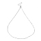 Non-Tarnish 304 Stainless Steel Textured Bar Link Chain Necklace, Stainless Steel Color, 17.52 inch(44.5cm)
