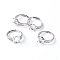 Adjustable Brass Finger Ring Components, 4 Claw Prong Ring Settings, with Clear Cubic Zirconia, Platinum, Size 7, 17mm, Tray: 9.5x8mm