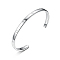 925 Sterling Silver Micro Pave Cubic Zirconia Cuff Bangles for Women, Platinum
