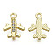 Rack Plating Alloy Pendants, with Crystal Rhinestone, Cadmium Free & Nickel Free & Lead Free, Plane, Light Gold, 18x13x2.5mm, Hole: 1.6mm