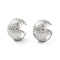 Brass Thick Cuff Earrings, Long-Lasting Plated, Cadmium Free & Lead Free, Platinum, 20.5x14mm
