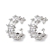 Fence Brass Micro Pave Cubic Zirconia Cuff Earrings for Women, Long-Lasting Plated, Cadmium Free & Lead Free, Platinum, 14.5x16.5x8.5mm
