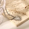 Retro Stainless Steel Pendant Hip-hop Necklaces, Silver Color Plated, Heart, 21.65 inch(55cm)