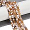 Natural Fire Crackle Agate Beads Strands, Dyed & Heated, Round, Faceted, Sandy Brown, 5.5~6mm, Hole: 1mm, about 66pcs/strand, 14.37''~14.57''(36.5~37cm)