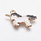 Alloy Enamel Pendants, Unicorn, Light Gold, Black, 20x15x1.5mm, Hole: 1mm