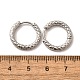 Серьги-кольца из нержавеющей стали марки 304 с рифлением и защитой от потемнения X-EJEW-M218-01B-P-3