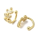 Серьги-каффы из латуни с микропаве из кубического циркония EJEW-R162-46G-2
