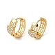 Серьги-кольца из латуни с микропаве из кубического циркония EJEW-L271-31KCG-1