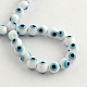 Круглый ручной сглаза Lampwork бисер LAMP-R114-6mm-07-1