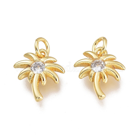 Латунные микропаве прозрачные кубические циркониевые подвески KK-M206-40G-1