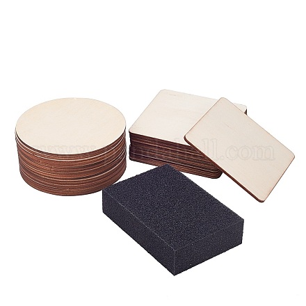 Деревянные кабошоны и губки для мытья посуды WOOD-PH0008-47-1