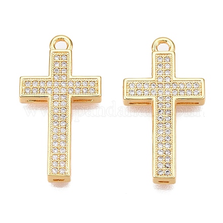 Латунные микропаве прозрачные подвески с фианитом KK-T073-25G-1