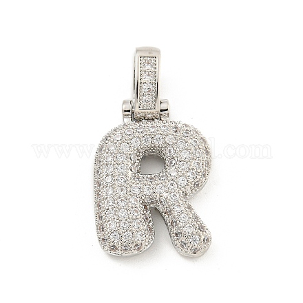 Латунные микропаве прозрачные подвески с фианитом KK-B099-01P-R-1