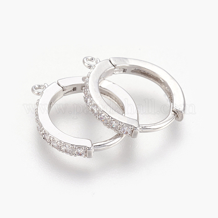 Латунные серьги-кольца из микро-паве с фианитами KK-O112-13P-1