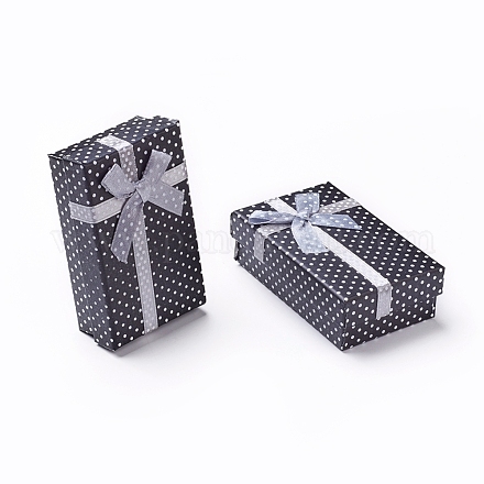 Картон ожерелье коробки с бантом и губкой внутри CBOX-R012-4-1
