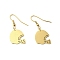 PVD Vacuum Plating 304 Stainless Steel Dangle Earrings, Helmet, Golden, 37x16.5mm