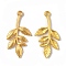 Rack Plating Alloy Pendants, Cadmium Free & Lead Free & Nickle Free, Leafy Branch Charm, Matte Gold Color, 30x15.5x2mm, Hole: 1.6mm