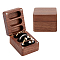 PH PandaHall Solid Wood Ring Box, 3 Slot Ring Box with Clasps and Black Velvet Inside Solid Ring Holder Rectangle Wooden Ring Case Box for Wedding Ceremony Engagement Birthday