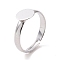 Pad Ring Bases, Adjustable, Brass, Lead Free and Cadmium Free, Platinum Color,Size: about 3mm wide, 17mm inner diameter, Tray: 8mm in diameter