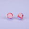 Printed Round Silicone Focal Beads, Orange, 15x15mm, Hole:2mm
