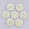 Spray Painted Acrylic Woven Beads, Matte Style, Flat Round, Lemon Chiffon, 27~29x3mm