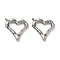 304 Stainless Steel Pendants, Heart Charm, Anti-Tarnish, Stainless Steel Color, 22x21x4mm, Hole: 1.5mm