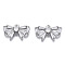 Brass Inlaid Clear Cubic Zirconia Charms, Cadmium Free & Nickel Free & Lead Free, Bowknot, Platinum, 10x16.5x3mm, Hole: 1.2mm