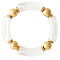 Fashionable Women's Chunky Curved Acrylic Tube Beads Stretch Bracelets, Clear