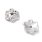 Brass Bead Caps, Cadmium Free & Nickel Free & Lead Free, 6-Petal Flower, Real Platinum Plated, 5x4.5x1.3mm, Hole: 0.6~0.7mm