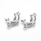 Tarnish Resistant 304 Stainless Steel Links connectors, Dolphin, Stainless Steel Color, 22x13.5x3.5mm, Hole: 2mm