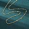 Brass Curb Chains with Star Necklace for Women, Cadmium Free & Lead Free, Real 18K Gold Plated, 17.72 inch(45cm)