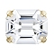 Preciosa® MAXIMA Crystal Sew-On Cups, Multi-Strand Links, Czech Crystal, 719 37 410 Octagon, Golden, 00030 Crystal, 12x10mm