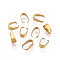 Ion Plating(IP)  304 Stainless Steel Snap on Bails, Real 18K Gold Plated, 7x3mm, Pin: 0.6mm