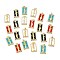 Brass Micro Pave Clear Cubic Zirconia Pendants, with Enamel, Real 18K Gold Plated, Rectangle, Mixed Color, 39x21.5x3.5mm, Hole: 2x4.5mm