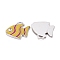 Alloy Enamel Pendants, with Rhinestone, Lead Free and Cadmium Free, Butterflyfish, Platinum, Yellow, 19x20x2mm, Hole: 3mm