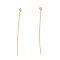 Brass Ball Head Pins, Cadmium Free & Lead Free, Real 18K Gold Plated, 30~30.5mm, Head: 1.8mm, Pin: 0.5mm, 24 Gauge