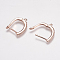 Brass Micro Pave Cubic Zirconia Earring Findings, Hoop Earring Findings with Latch Back Closure, Rose Gold, 11x11mm, 20x2x15mm, Hole: 1mm, Pin: 1mm