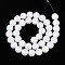 Frosted Opaque Glass Beads Strands, Round, Half Plated, AB Color Plated, White, 9.5~10mm, Hole: 1.2mm, about 39~41pcs/strand, 14.57~15.75 inch(37~40cm)