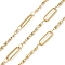 304 Stainless Steel Rectangle with Lumachina Chains, Ion Plating(IP), Soldered, with Spool, Real 18K Gold Plated, 12.5x4x1mm, 10m/roll