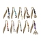 10Pcs Natural Mixed Gemstone Chips Beads and Alloy Pendant Bookmark, Alloy Feather Hook Bookmark, Mixed Shapes, 78.5x12x2.5mm