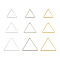 Brass Linking Rings, Plated, Triangle, Mixed Color, 13~23.5x15~27x0.8~1mm, Inner Diameter: 11~22x12~24mm, 90pcs/box