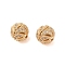 Brass Micro Pave Clear Cubic Zirconia Beads, Nickel Free, Round, Golden, 9.5mm, Hole: 1mm